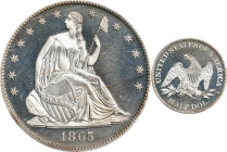 1865 Liberty Seated Half Dollar. Proof-66 Cameo (PCGS).

An aesthetically and physically appealing Gem, a coin that admirably meets the standards fo...