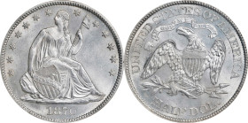 1870 Liberty Seated Half Dollar. WB-5. Rarity-3. MS-64 (NGC).

Scarce Choice Uncirculated quality for this underrated issue. Both sides are brillian...