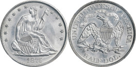 1875 Liberty Seated Half Dollar. WB-101. MS-65 (NGC).

A brilliant white coin with bold visual appeal. Soft satin luster and a strong strike are app...