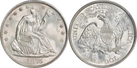 1875-S Liberty Seated Half Dollar. WB-10. Rarity-3. Very Small S. MS-66 (PCGS). CAC.

This snappy Gem is sharply struck with a full endowment of bil...