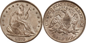 1876-CC Liberty Seated Half Dollar. WB-14. Rarity-3. Medium CC. Repunched Mintmark. AU-55 (PCGS). CAC.

Lightly toned silver-gray surfaces are sharp...