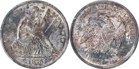 1876-S Liberty Seated Half Dollar. WB-16. Rarity-3. Type I Reverse, Micro S. MS-65 (PCGS).

Creamy luster with rich, natural toning, in shades of de...