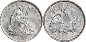 1876-S Liberty Seated Half Dollar. WB-16. Rarity-3. Type I Reverse, Micro S. MS-64+ (NGC).

An attractive near-Gem representative of the Liberty Sea...