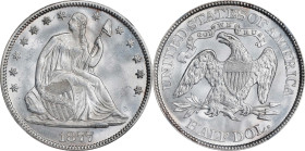 1877 Liberty Seated Half Dollar. WB-103. Type II Reverse. MS-66 (NGC).

Highly lustrous in a satin finish, this brilliant premium Gem Uncirculated e...