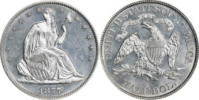 1877-S Liberty Seated Half Dollar. WB-30. Rarity-3. Type II Reverse, Very Small S. MS-65 (NGC).

With strong eye appeal derived from brilliant, semi...