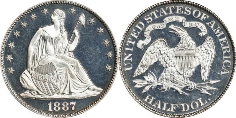 1887 Liberty Seated Half Dollar. Proof-64 Deep Cameo (PCGS). CAC.

One of the ...