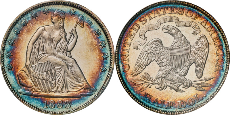 1888 Liberty Seated Half Dollar. Proof-66 Cameo (PCGS). CAC.

Among the highes...