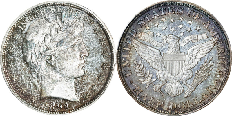 1894 Barber Half Dollar. Proof-67 (PCGS).

This captivating Superb Gem display...