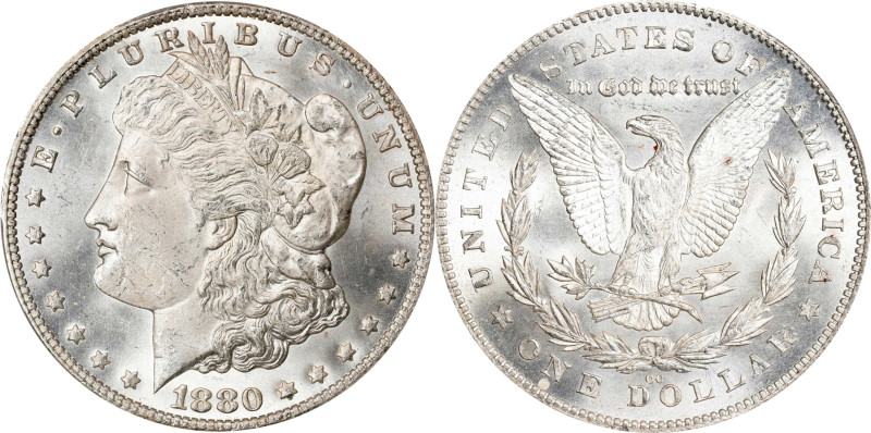 1880/79-CC Morgan Silver Dollar. VAM-4. Top 100 Variety. Reverse of 1878. MS-64 ...