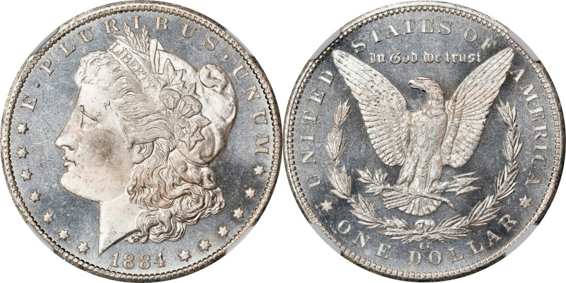 1884-CC Morgan Silver Dollar. MS-65+ DPL (NGC).

Flashy, brilliant reflectivit...