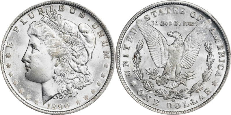 1890-O Morgan Silver Dollar. MS-66 (PCGS).

This strike and condition rarity i...