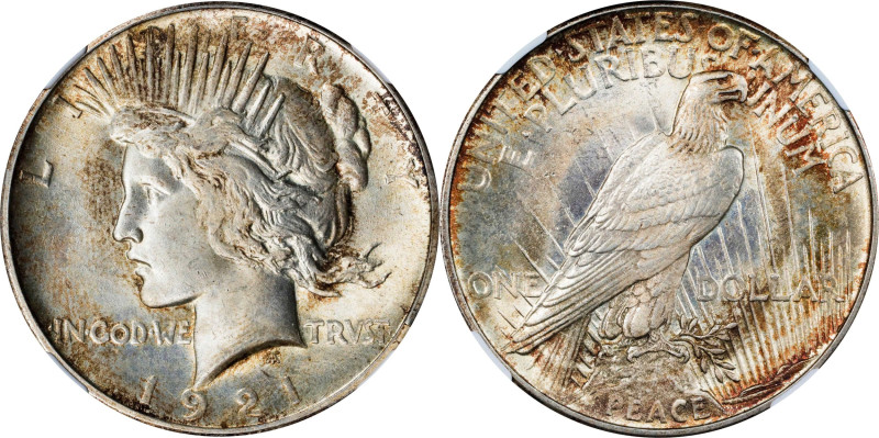 1921 Peace Silver Dollar. High Relief. MS-66 (NGC).

An exceptionally well pro...