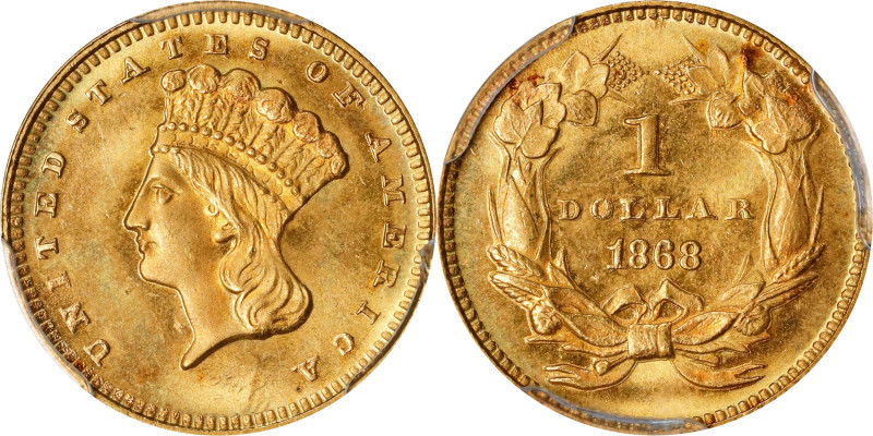 1868 Gold Dollar. MS-66 (PCGS).

Highly lustrous and attractive with frosty mo...