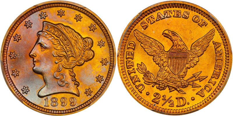 1899 Liberty Head Quarter Eagle. MS-63 (PCGS).

What a dramatically toned exam...