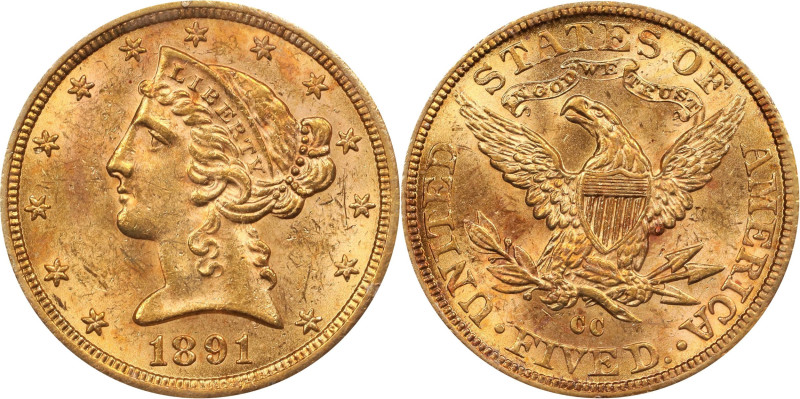 1891-CC Liberty Head Half Eagle. MS-60 (PCGS). CAC. OGH Rattler.

A truly love...