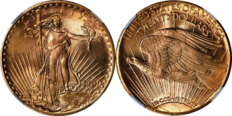 1909-S Saint-Gaudens Double Eagle. MS-65+ (NGC).

Despite a sizable mintage of...