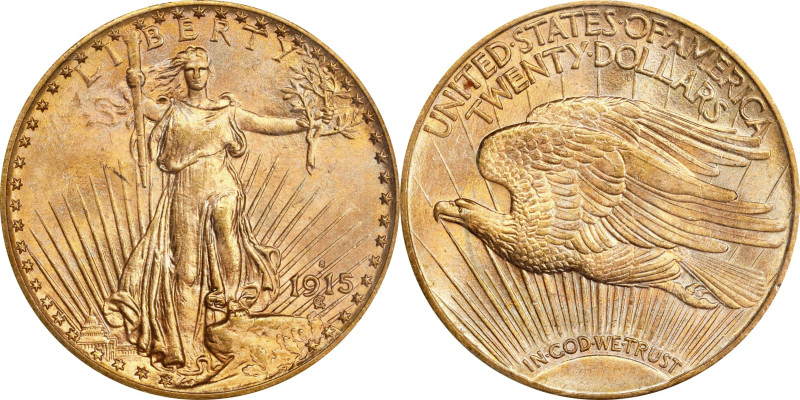 1915-S Saint-Gaudens Double Eagle. MS-65 (PCGS).

Rich orange gold color and v...