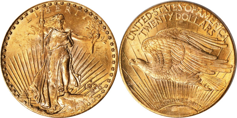 1926-S Saint-Gaudens Double Eagle. MS-62 (PCGS).

Pretty deep golden-orange co...