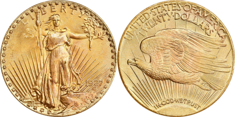 1927 Saint-Gaudens Double Eagle. MS-66 (PCGS).

A beautiful upper end Gem with...