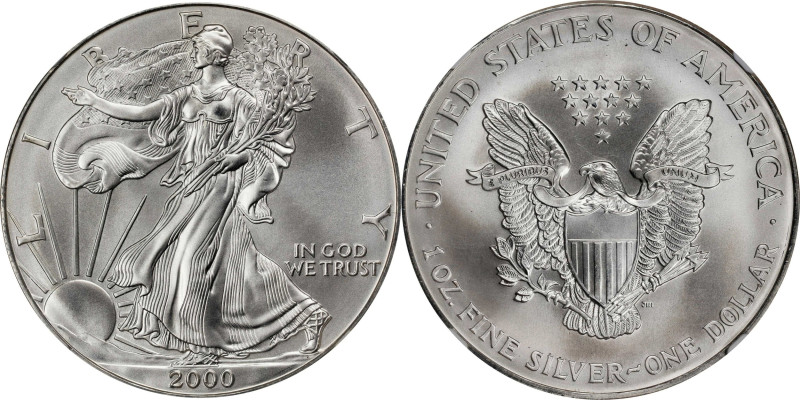 2000 Silver Eagle. MS-70 (NGC).

A pristine example of an issue that boasts on...