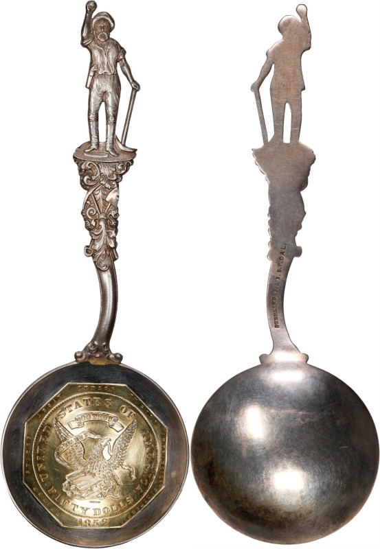 "1852" Sterling Silver California Slug Souvenir Spoon Made with an Impression of...