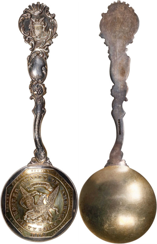 "1852" Sterling Silver California Slug Souvenir Spoon Made with an Impression of...