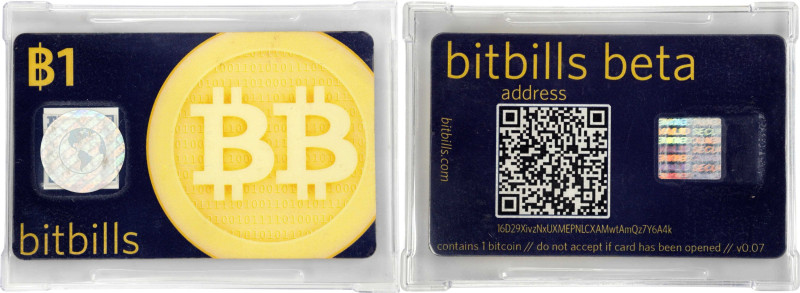 2011 Bitbills 1 Bitcoin Card. Loaded. Firstbits 16D29Xiv. Genuine (PCGS).

Loa...