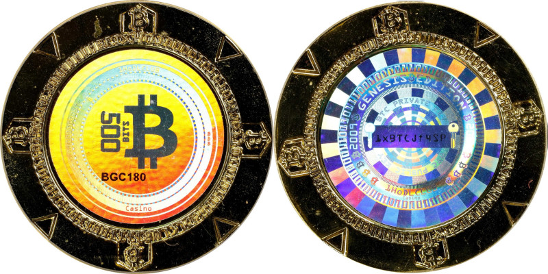 2021 1HoDLCLUB "Poker Chip" 0.0005 Bitcoin. Loaded. Firstbits 1xBTCJf4. Serial N...