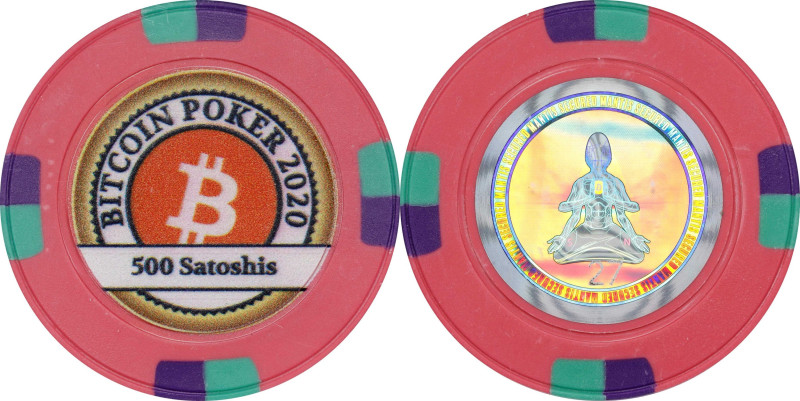 2020 Mantis Cryptos "Bitcoin Poker Chip" 0.000005 BTC. Loaded. Firstbits 1NZ8UVL...