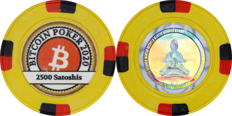 2020 Mantis Cryptos "Bitcoin Poker Chip" 0.000025 BTC. Loaded. Firstbits 14Qzzvs...