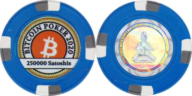 2020 Mantis Cryptos "Bitcoin Poker Chip" 0.0025 BTC. Loaded. Firstbits 1Fc8NLWC....