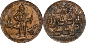 1739 Admiral Vernon Medal. Porto Bello with Vernon's Portrait and Icons. Adams-Chao PBvi 11-P, M-G 104. Rarity-6. Pinchbeck. MS-62 (PCGS).

37.9 mm....