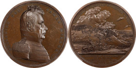 "1814" Brigadier General James Miller Medal. Original Dies. Julian MI-17. Bronze. Specimen-62 (PCGS).

65 mm.

Estimate: $400
