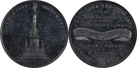 1877 Army & Navy Monument, Boston, Massachusetts Dedication Medal. Black Vulcanite. About Uncirculated.

50.5 mm. Obv: Monument view with legend abo...