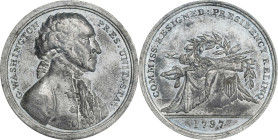 "1797" (ca. 1806-1807) Sansom Medal. Original. Musante GW-58, Baker-71B, Julian PR-1. White Metal. Specimen-58 (PCGS).

40.4 mm.

Estimate: $500