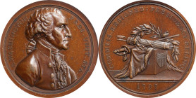 "1797" (ca. 1859) Sansom Medal. First Reissue, U.S. Mint Restrike. Musante GW-59, Baker-72A, Julian PR-1. Bronze. Specimen-58 (PCGS).

40.6 mm.

E...