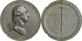 "1749" (1904) Washington Monument Association Medal. Surveyed Alexandria. Baker-1826. Bronze. MS-65 (NGC).

40.3 mm.

Estimate: $125