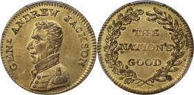 Undated (1824) Andrew Jackson Campaign Medal. DeWitt-AJACK 1824-4. Brass. MS-63 (PCGS).

24 mm.

Estimate: $500
