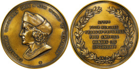 Undated (1893) Columbus Quartercentenary Medal. By James H. Whitehouse, Engraved by William Walker. Miller-9, Eglit-104, Rulau-B1, for type. Golden Br...
