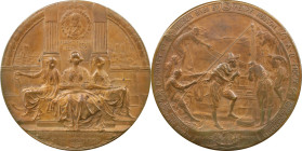 1909 Hudson-Fulton Celebration Medal. By Emil Fuchs. Miller-23. Bronze. Mint State.

63.5 mm. Housed in the original brown leather, plush interior c...