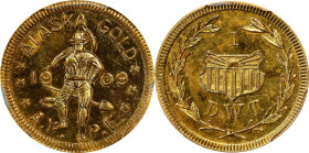 1909 Alaska-Yukon-Pacific Exposition. Gold Dollar. Hart's "Coins of the Golden West." HK-360, SH 16-6 G. Rarity-5. Gold. MS-64 (PCGS).

14 mm.

Es...