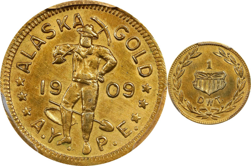 1909 Alaska-Yukon-Pacific Exposition. Gold Dollar. Hart's "Coins of the Golden W...