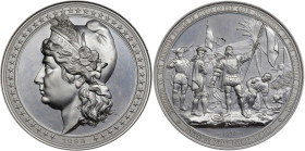 1892 World's Columbian Exposition Landing of Columbus Mayer Medal. Eglit-101, Rulau-D3A. Aluminum. Mint State.

89.5 mm.

Estimate: $500