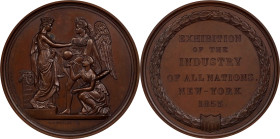 1853 Exhibition of the Industry of All Nations Award Medal. Harkness Ny-355, Julian AM-16. Bronze. Mint State.

57 mm.

Estimate: $500