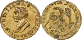 Undated (1834) William Seward. HT-28, Low-15, DeWitt-CE 1834-5, W-10-112b. Rarity-3. Brass. Plain Edge. AU-58 (PCGS).

27 mm.

Estimate: $500