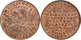 LOUISIANA. New Orleans. Undated (1853-1858) N.C. Folger. Miller-La 10. Copper. Reeded Edge. MS-64 RB (PCGS).

29 mm.

Estimate: $200