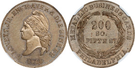 PENNSYLVANIA. Philadelphia. 1860 R. Lovett Jr. Miller-Pa 355. Copper-Nickel. Plain Edge. MS-65 (NGC).

19 mm.

From Heritage's sale of the Maurice...