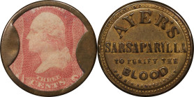 1862 Ayer's Sarsaparilla. Three Cents. HB-32, EP-34B, S-15b, Reed-AS03LG. Large AYER'S, Plain Frame. Choice Very Fine.

Estimate: $200