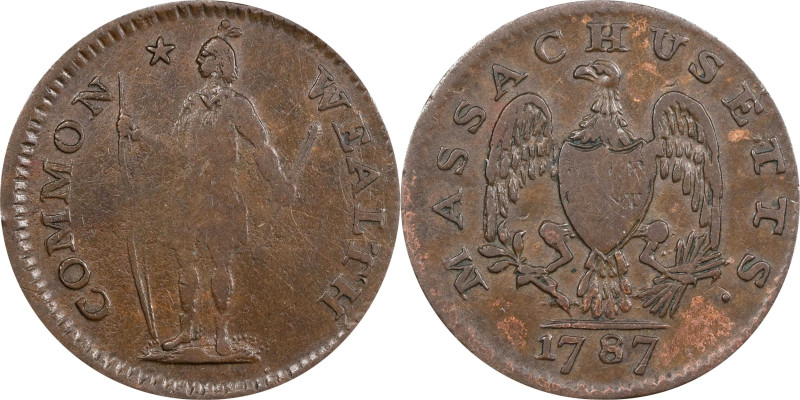 1787 Massachusetts Half Cent. Ryder 3-A, W-5920. Rarity-4. Very Fine.

76.6 gr...