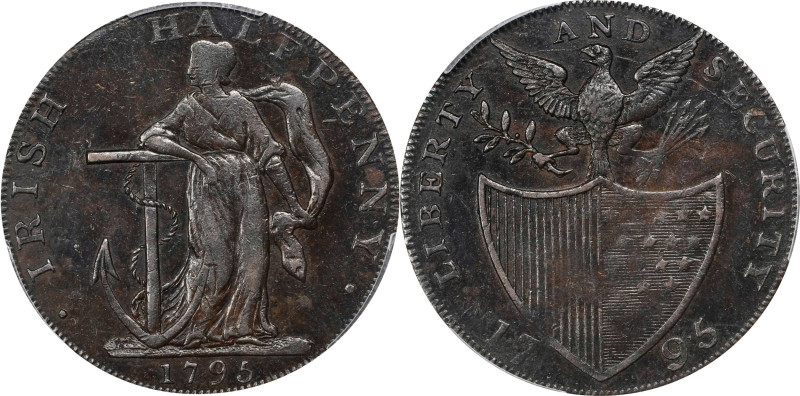 1795 Washington Liberty and Security Halfpenny / Irish Halfpenny Mule. Baker-31M...